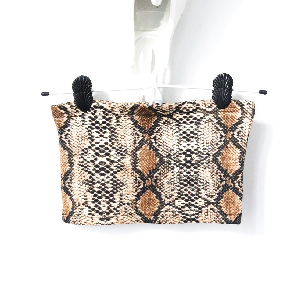 Zaful Python Print Crop Tube Top - Picture 2 of 6